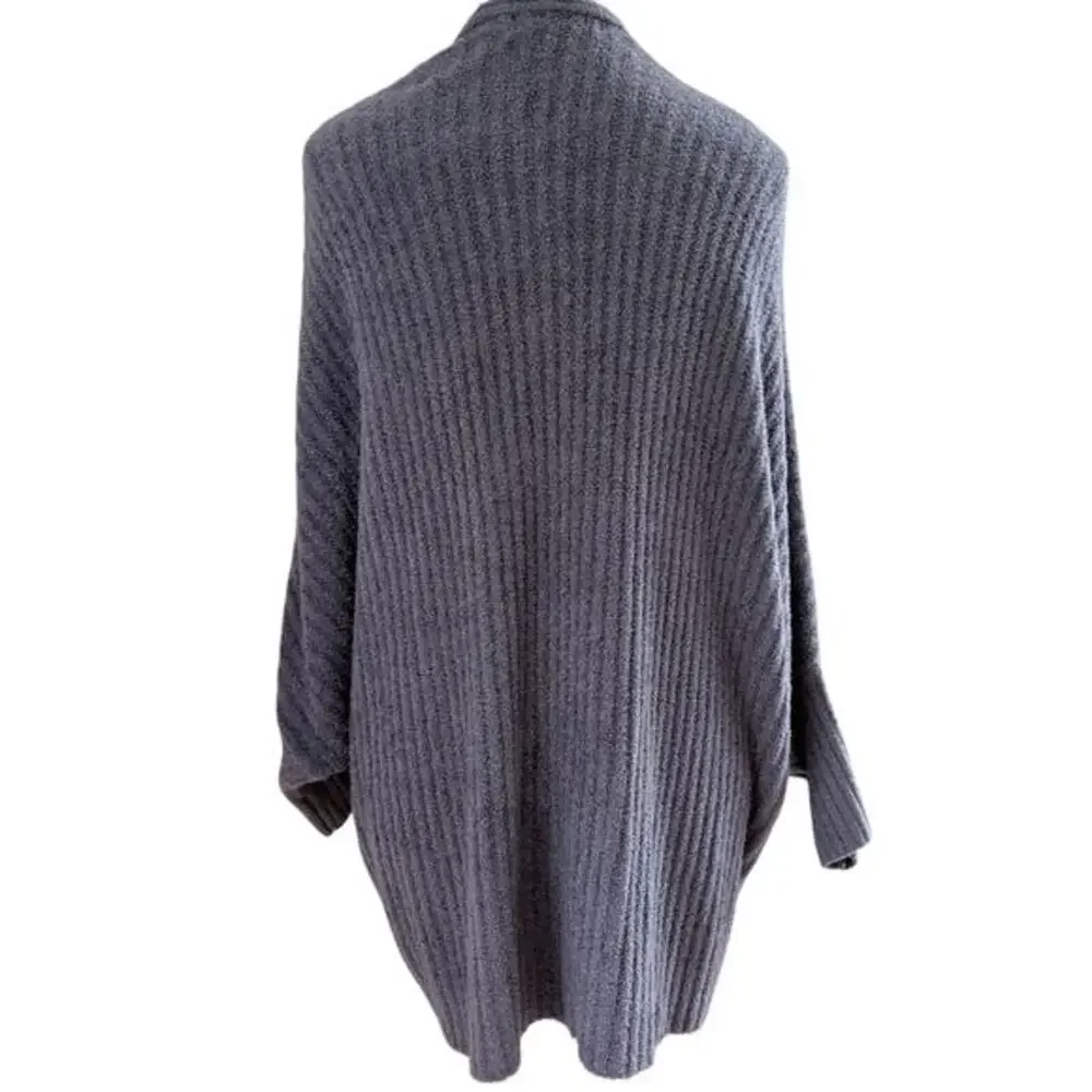 BAREFOOT DREAMS Open Front Cardigan Sweater Cozychic Lite Purple/Gray Cozy L/XL